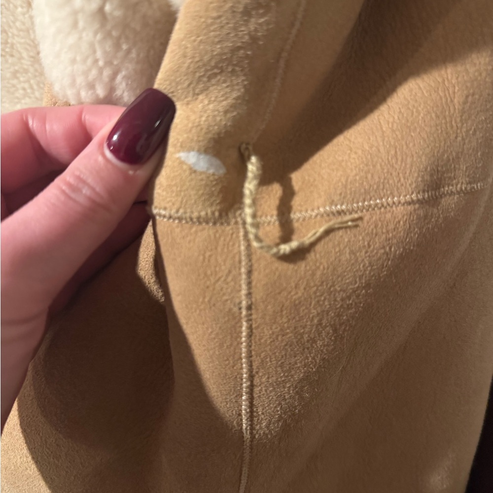 NWT Massimo Dutti Women's Tan Shearling Coat - Picture 6 of 7